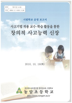 (2010년 농암초등학교) 사고기법 적용 교수·학습 활동을 통한 창의적 사고능력 신장